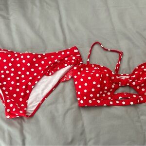 Red Polka Dot Bikini Set